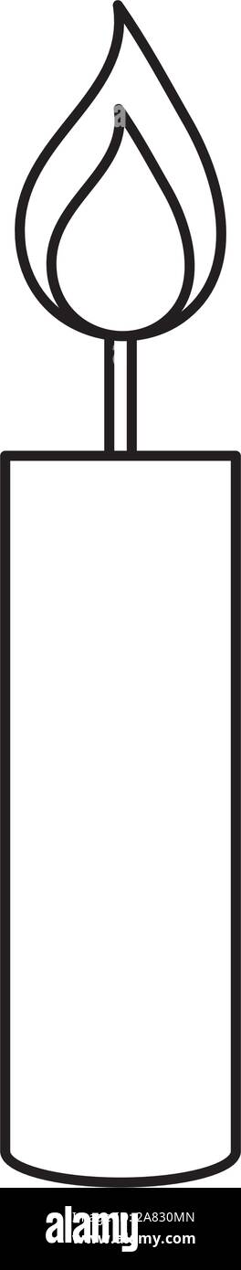 Candela paraffinica fiamma icona isolato Illustrazione Vettoriale