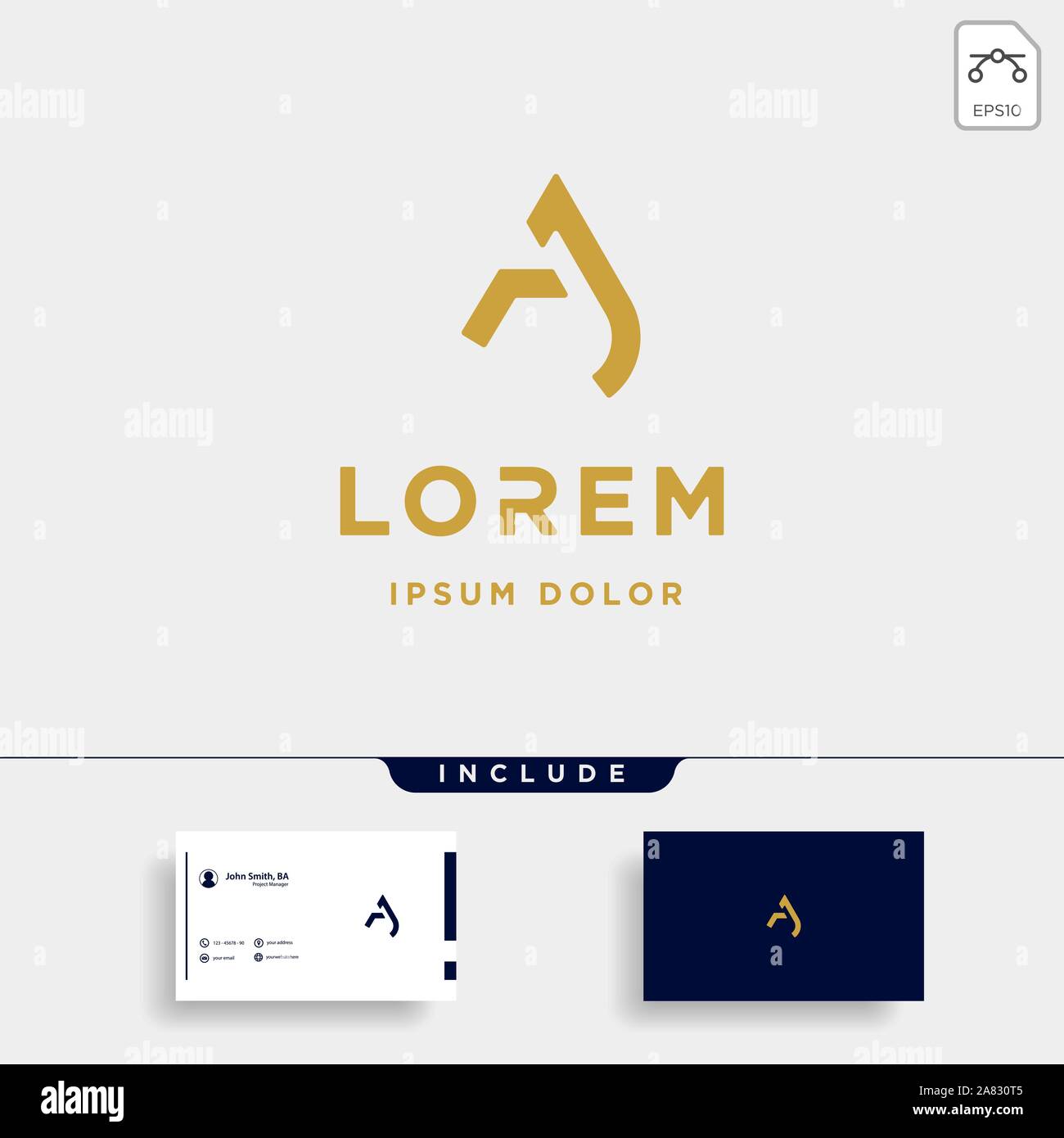 Lettera ja AJ un monogramma Logo Design icona minima Illustrazione Vettoriale