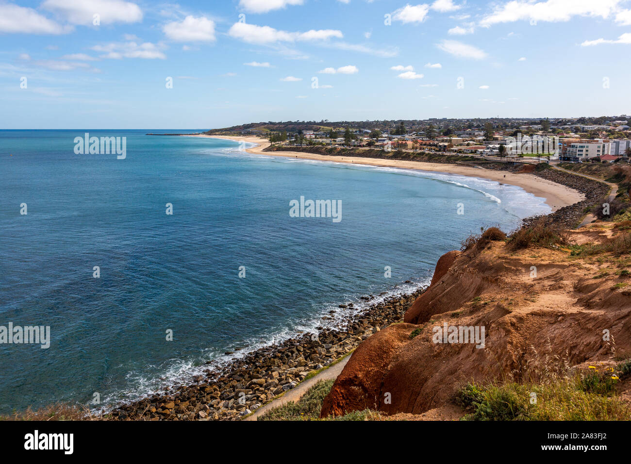 Christies Beach foreshore sulla luminosa giornata di sole in Adelaide Australia del Sud il 9 ottobre 2019 Foto Stock