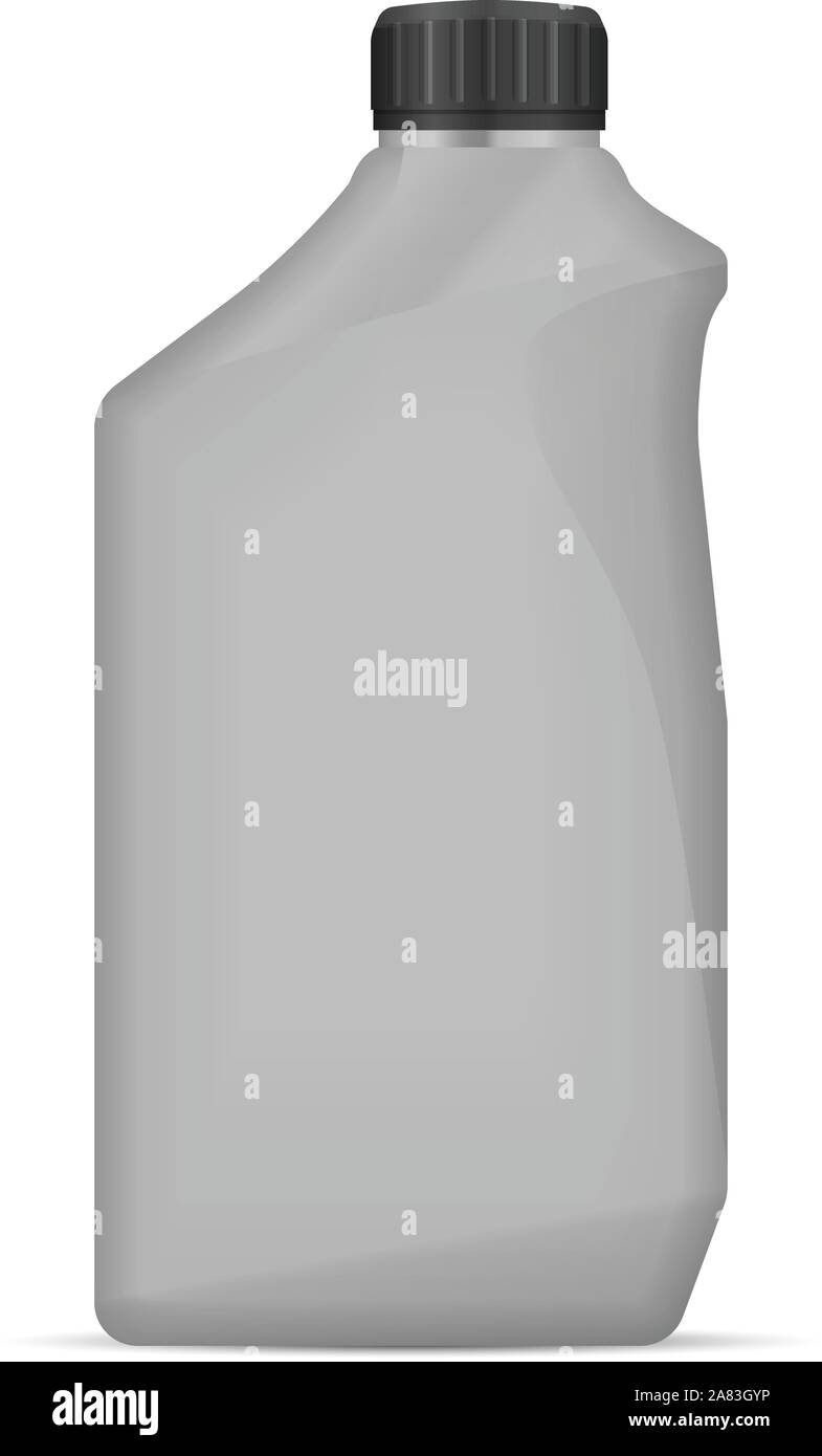 Olio motore bottiglia su uno sfondo bianco. Illustrazione Vettoriale. Illustrazione Vettoriale