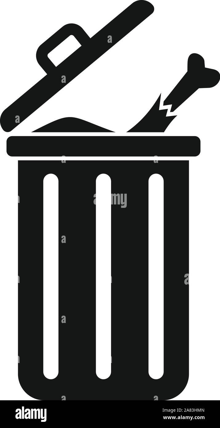 Acciaio spazzatura icona. Semplice illustrazione di acciaio spazzatura icona vettoriali per il web design isolato su sfondo bianco Illustrazione Vettoriale