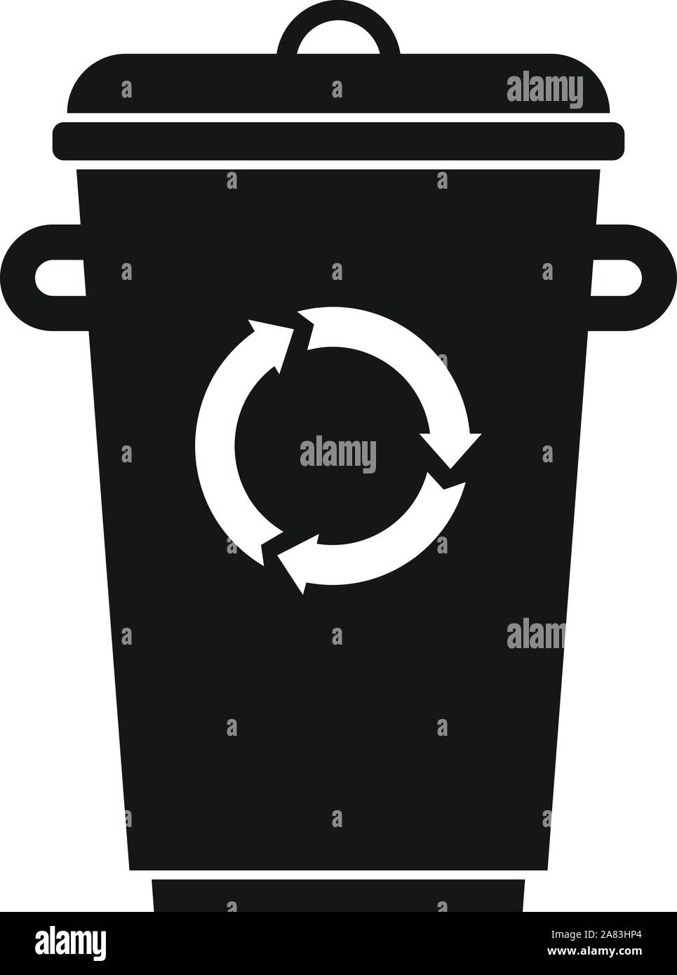 Il contenitore di riciclaggio garbage icona. Semplice illustrazione del contenitore di riciclaggio rifiuti icona vettoriali per il web design isolato su sfondo bianco Illustrazione Vettoriale