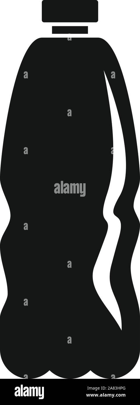 La bottiglia di plastica e la relativa icona. Illustrazione semplice della bottiglia di plastica icona vettoriali per il web design isolato su sfondo bianco Illustrazione Vettoriale