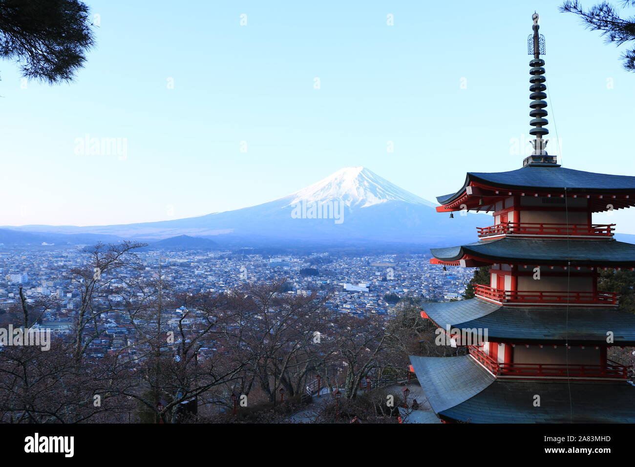 Mt. Fuji, Churieto Pagoda Foto Stock