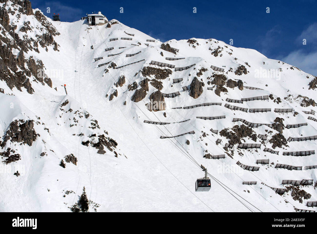 Nordkette sky resort di montagna e piste da sci vicino a Innsbruck in Tirolo Austria Foto Stock
