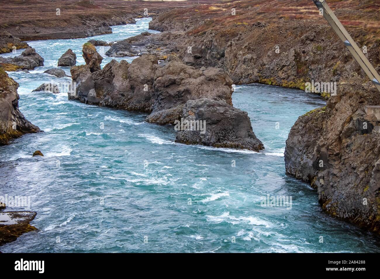 Bardardalur distretto di Nord-centro Islanda - cascate Godafoss (cascata degli dèi) Foto Stock