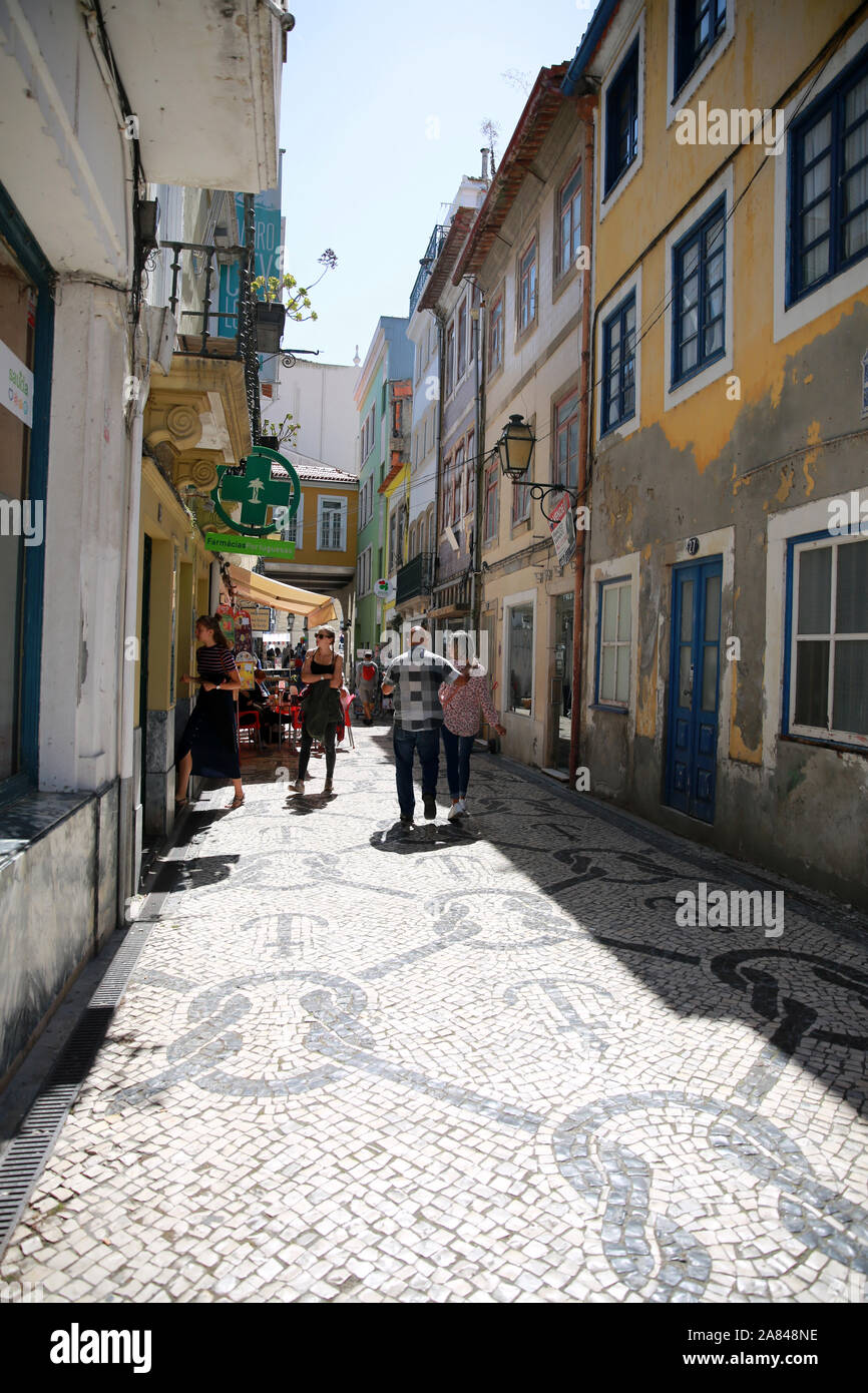 Le strade acciottolate di Alveiro, Portogallo Foto Stock