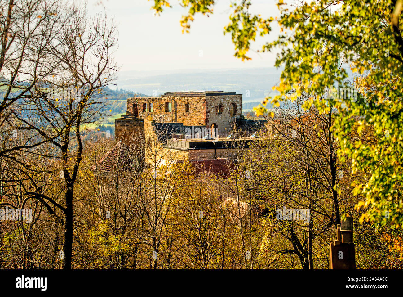 Il castello Hohenrechberg, Baden-Wuerttemberg, Germania Foto Stock