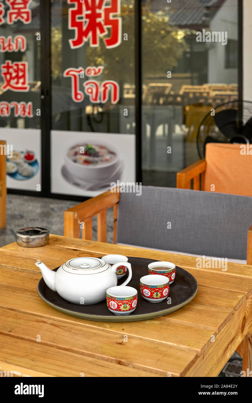 Tè cinese in un ristorante cinese Foto Stock