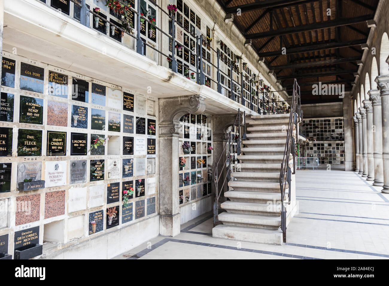 Il columbarium del Cimitero di Père Lachaise, Parigi Foto Stock