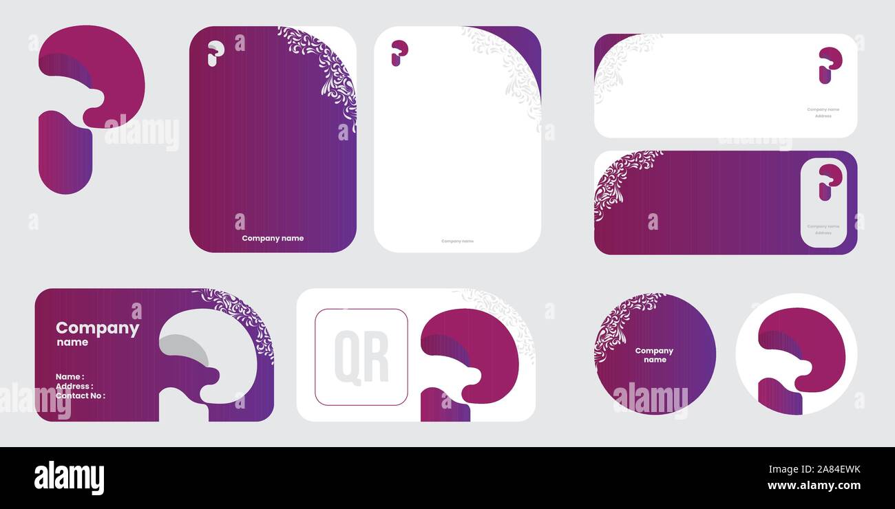 Aziendale Corporate identity templates - Materiali di Branding - logo aziendale intestata busta business card design pin Illustrazione Vettoriale