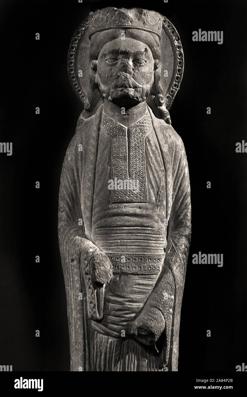 Re del Vecchio Testamento, 1140-1145, statue colonne dalla Cattedrale di Chartres museo di Cluny - Museo Nazionale del Medioevo, parigi, francia, francese. Foto Stock