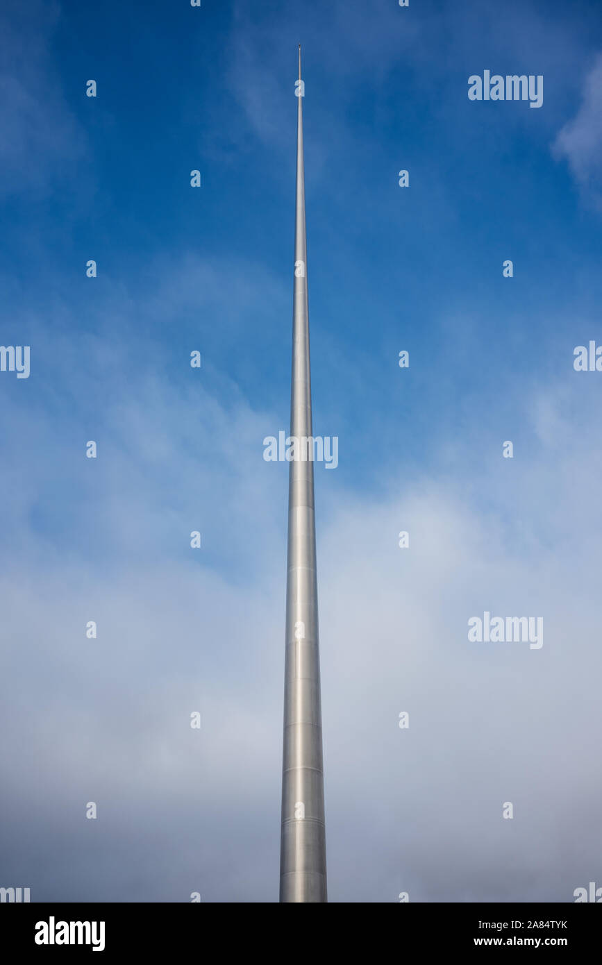 La guglia a O'Connell Street nella città di Dublino, Irlanda. Foto Stock