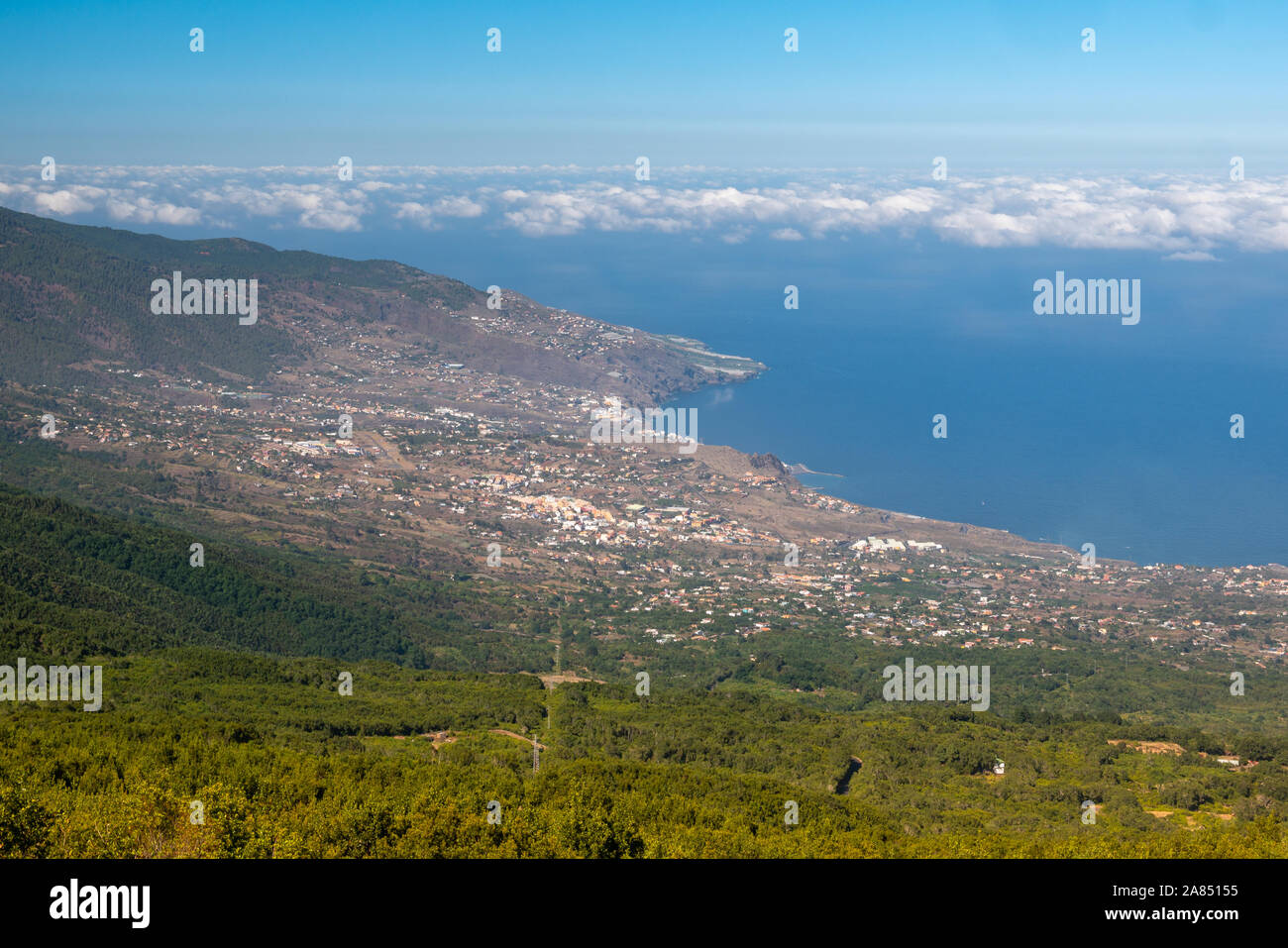 Santa Cruz de la Palma da Llano de la Ventas viev punto Foto Stock