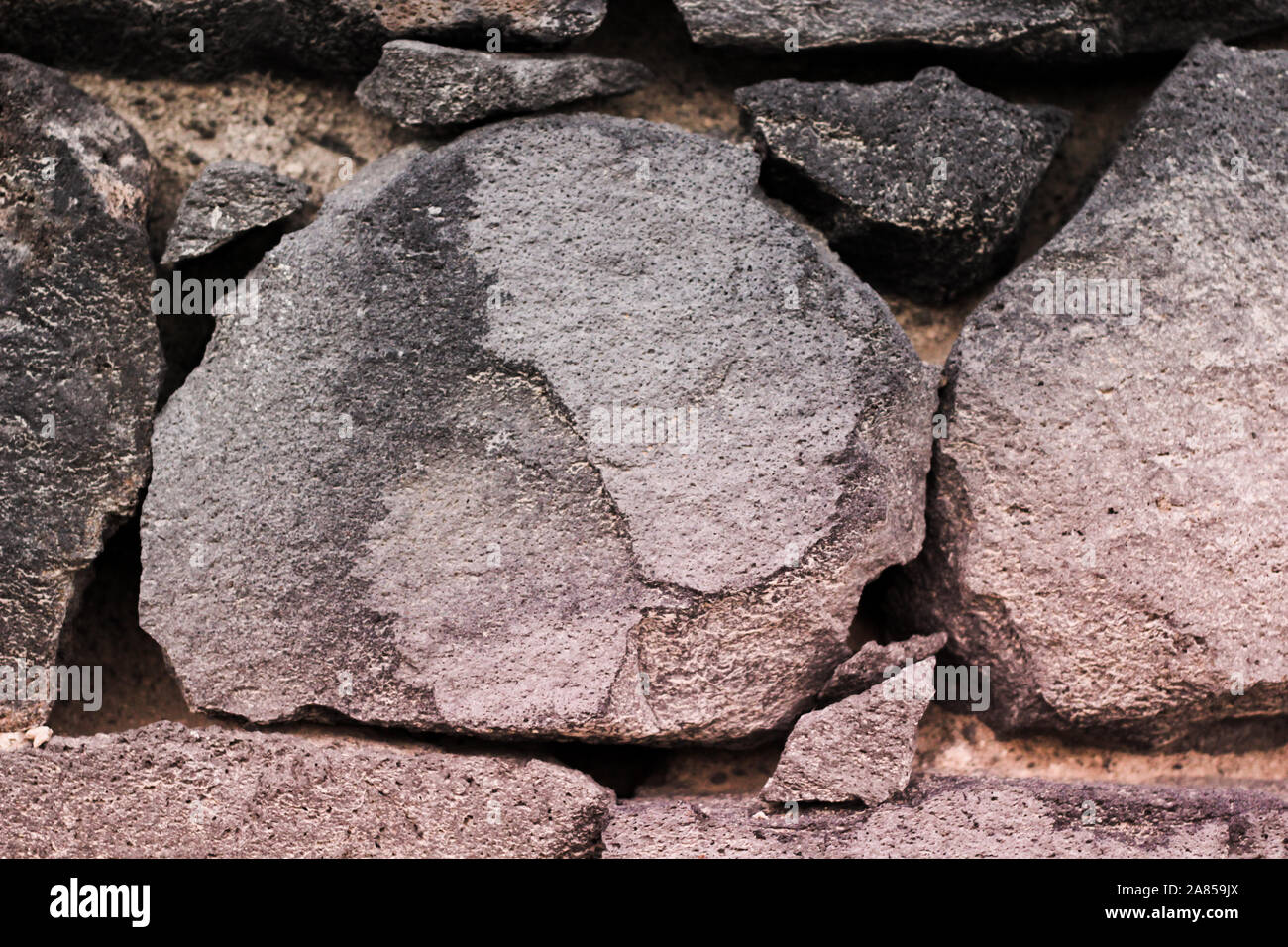 La pietra lavica parete nell'isola di Tenerife Foto Stock
