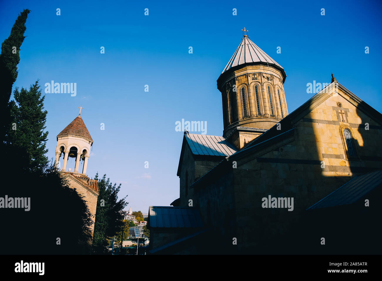 Ora d'oro su Saint George's Cattedrale Armena , Tbilisi, Georgia Foto Stock