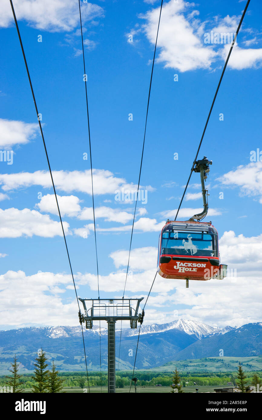 Bridger in gondola per il Jackson Hole Mountain Resort Foto Stock
