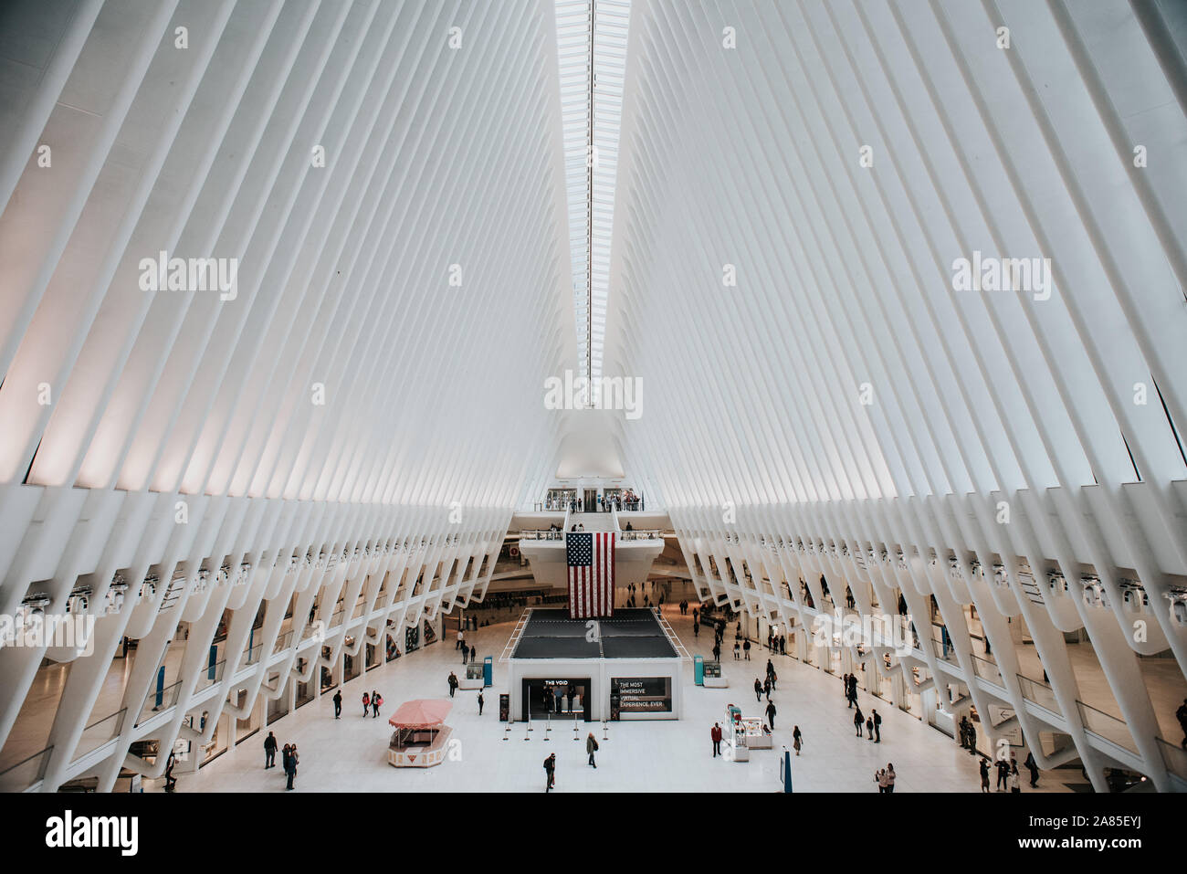 L'interno dell'occhio nel World Trade Center station in New York, Stati Uniti d'America. Foto Stock