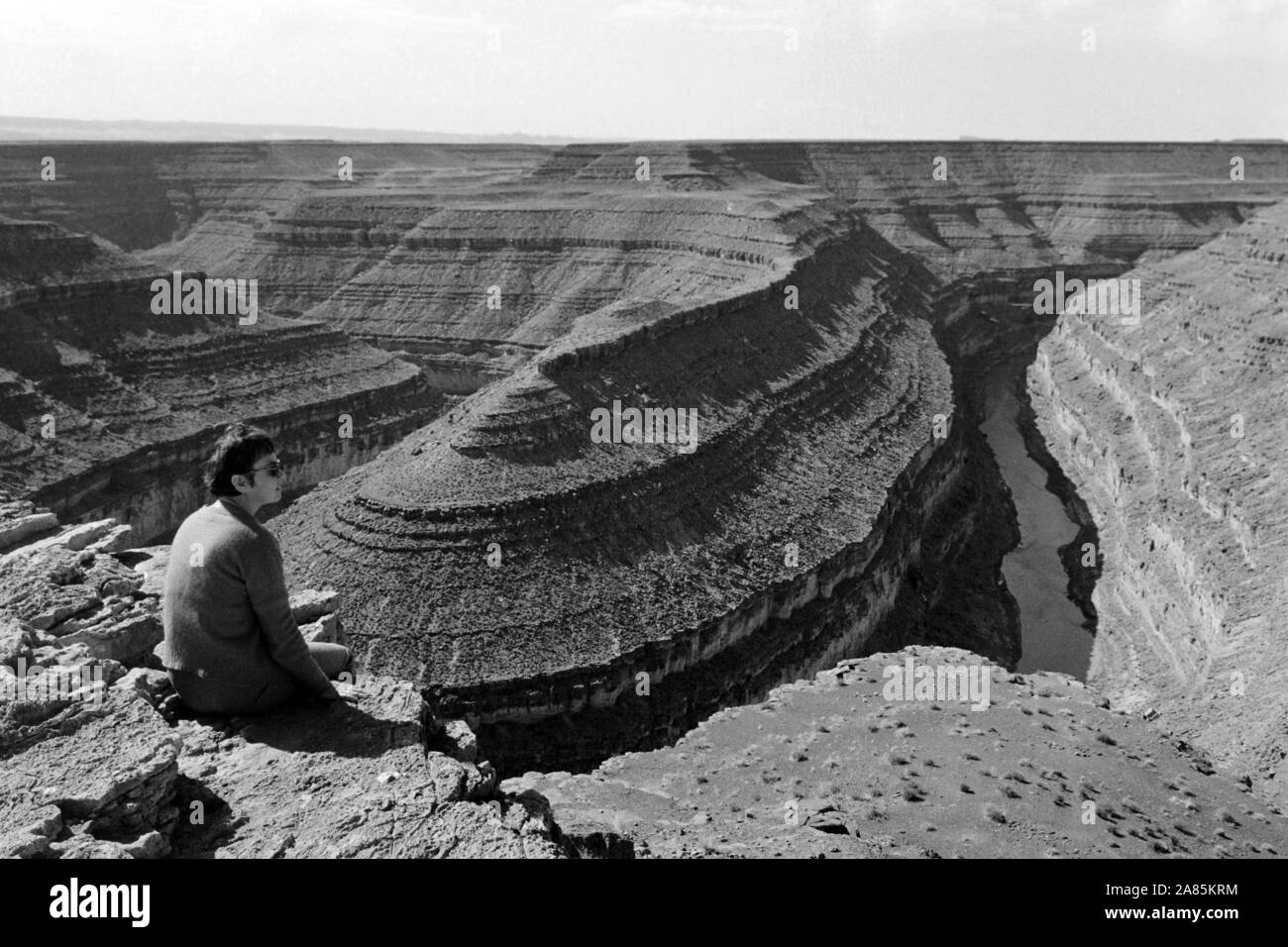 Fluss San Juan, Dreifacher Mäander, Utah, 1960er. Il fiume San Juan, Triple meandro, Utah, 1960s. Foto Stock