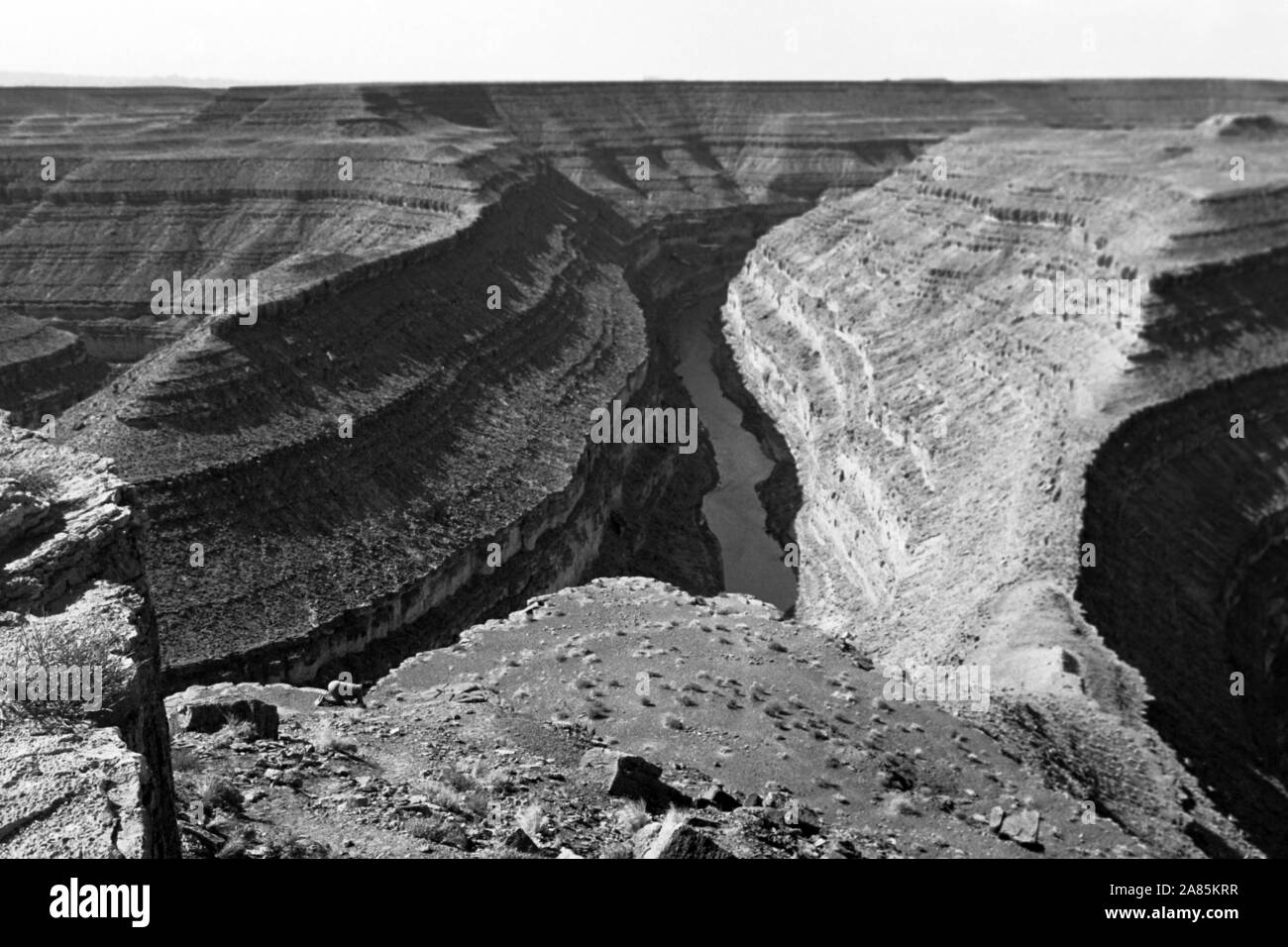 Fluss San Juan, Dreifacher Mäander, Utah, 1960er. Il fiume San Juan, Triple meandro, Utah, 1960s. Foto Stock