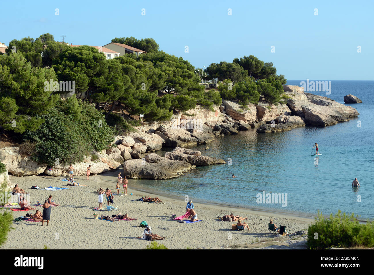 Anse du Verdon spiaggia a carro Martigies sulla Costa Azzurra o la Côte bleue Provence Francia Foto Stock