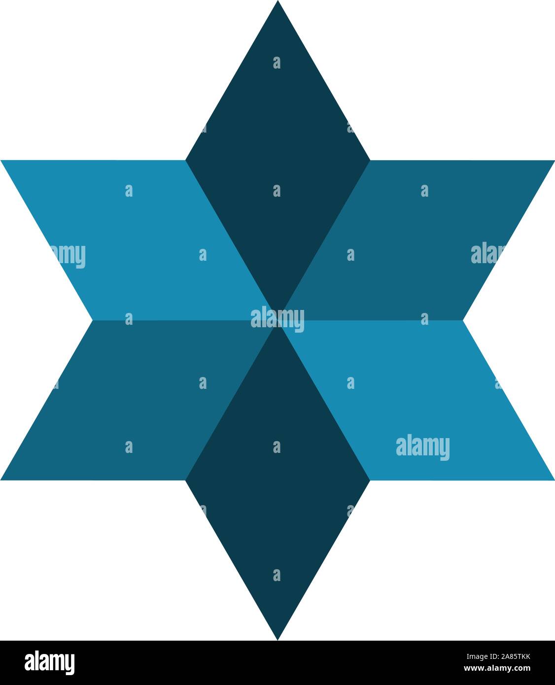 Ornamentali geometrici sei fiore foglia simbolo, identità aziendale, Stock illustrazione vettoriale isolati su sfondo bianco. Illustrazione Vettoriale