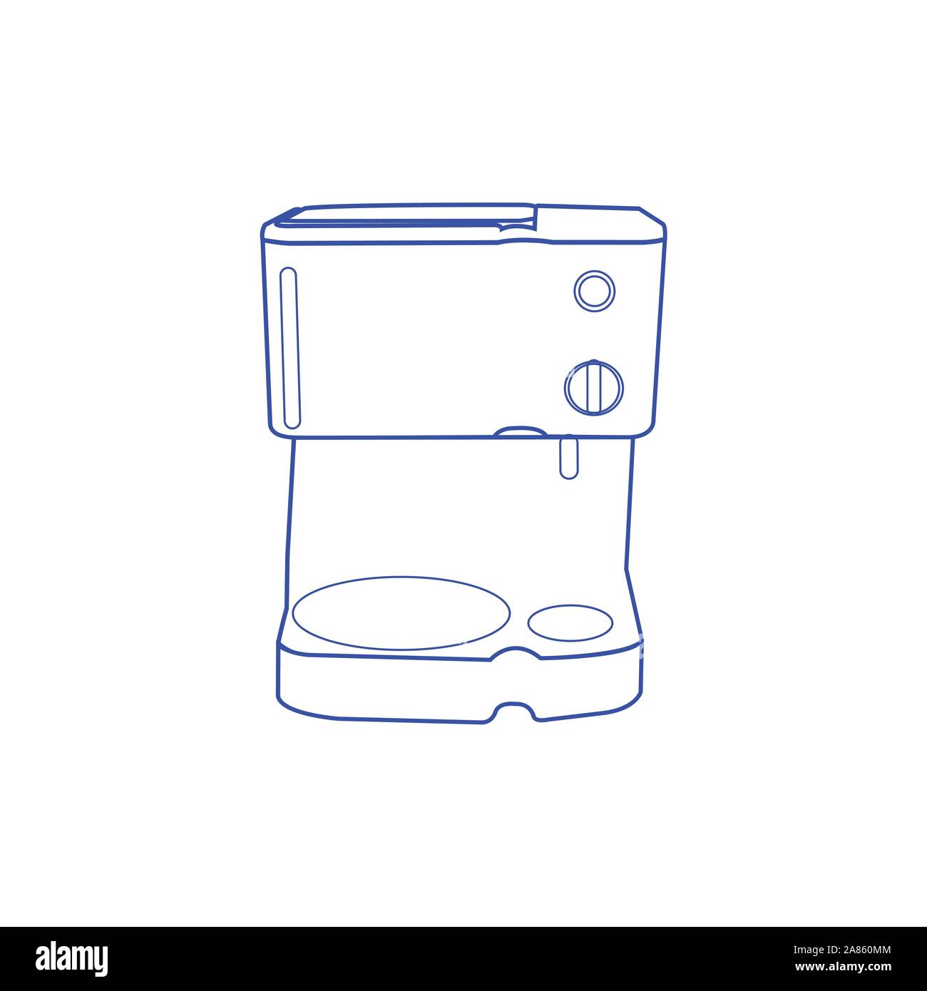 Viola illustrazione vettoriale di un fornello da cucina e sopra la testa operatore Illustrazione Vettoriale