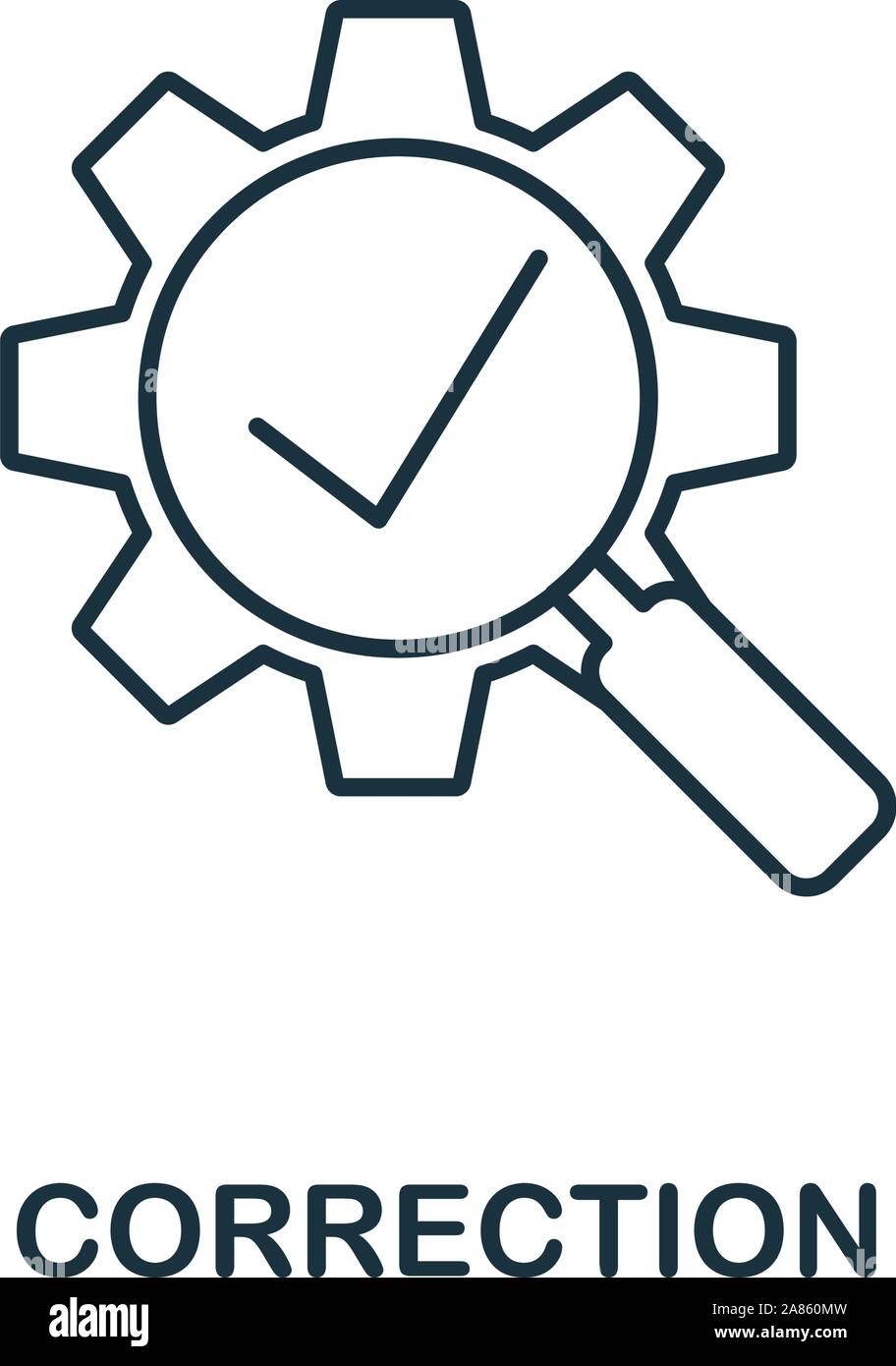 Icona di correzione outline stile. Linea sottile creative icona di correzione per logo, graphic design e molto di più Illustrazione Vettoriale