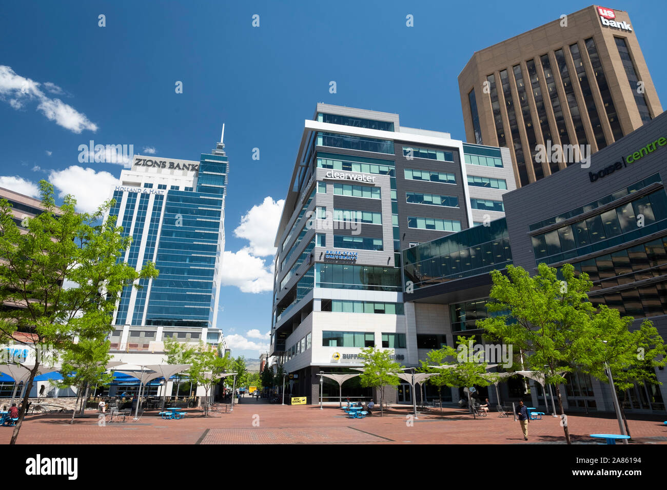Vista del centro della città di Boise Idaho Foto Stock