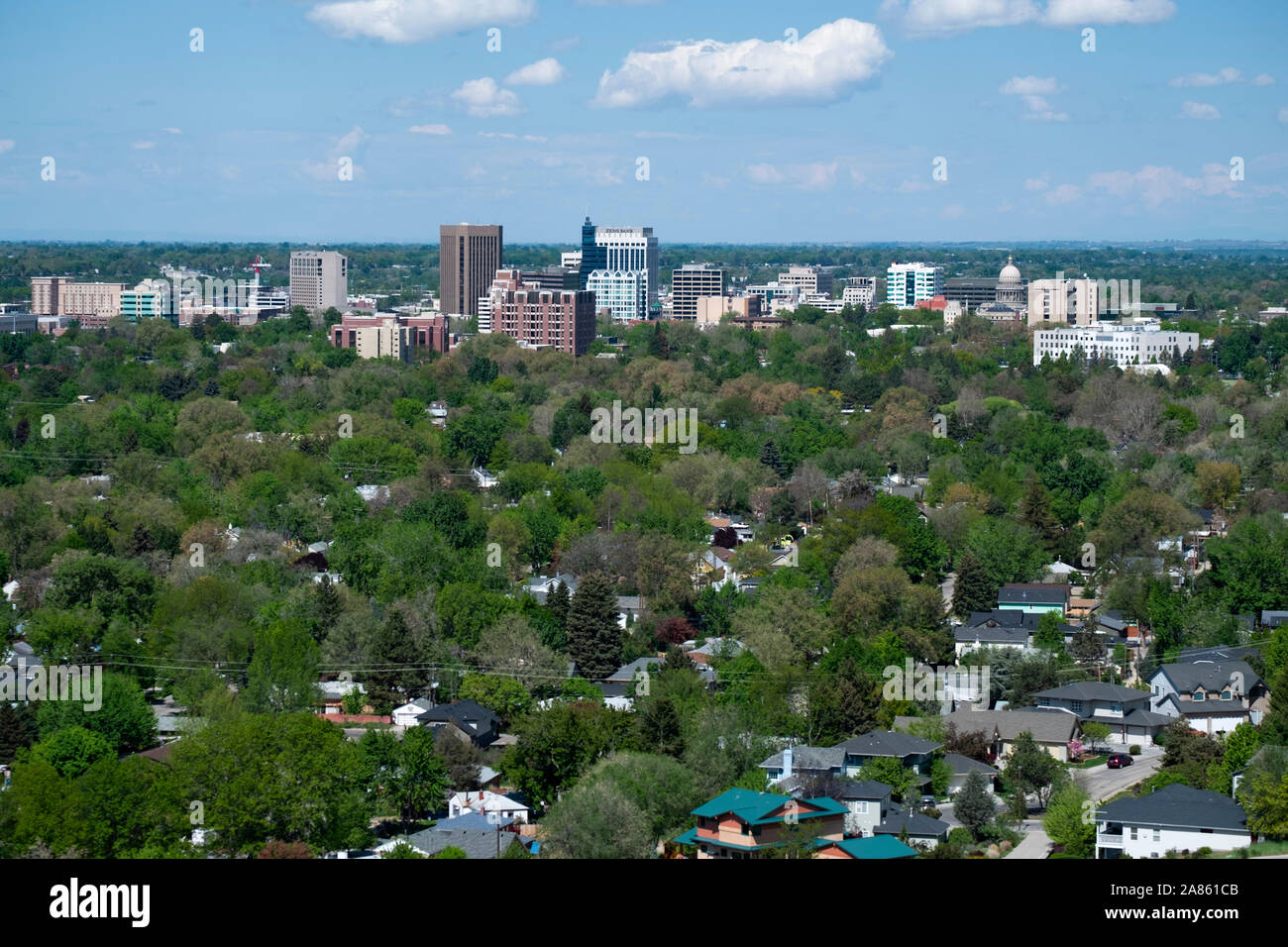 Boise skyline dalla tabella rock Foto Stock
