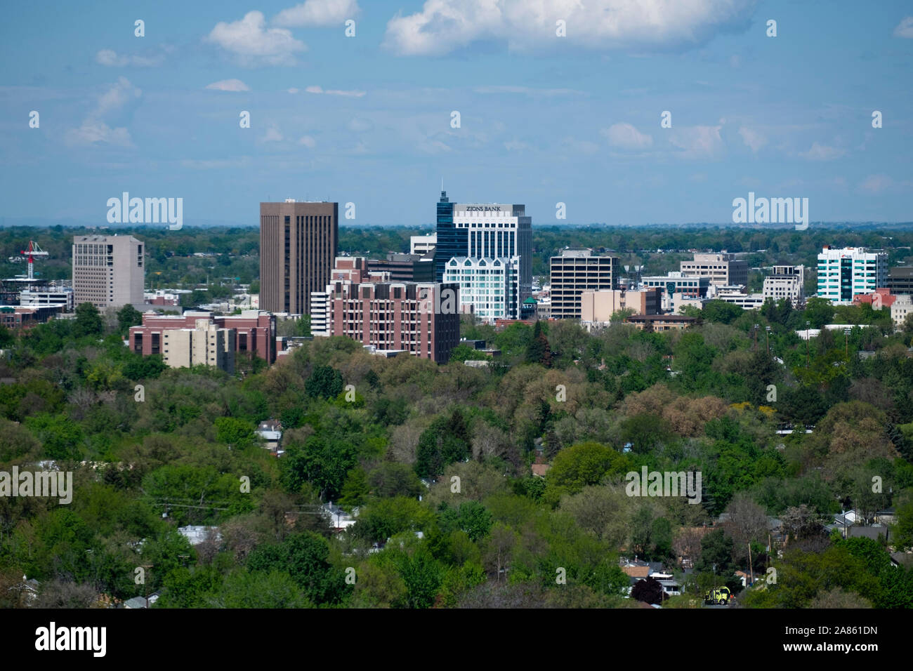 Boise skyline dalla tabella rock Foto Stock