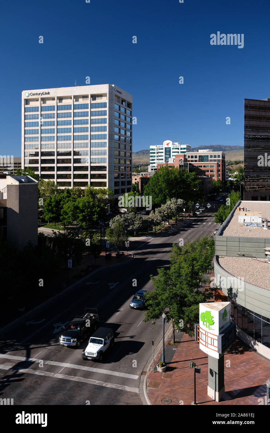 Vista del centro della città di Boise Idaho Foto Stock