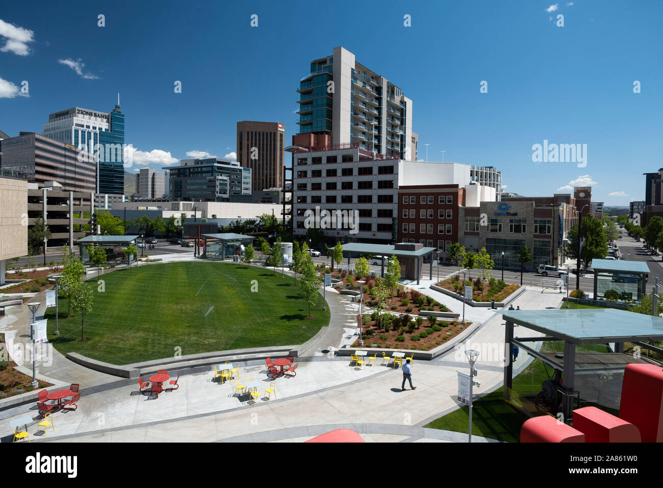 Vista del centro della città di Boise Idaho Foto Stock
