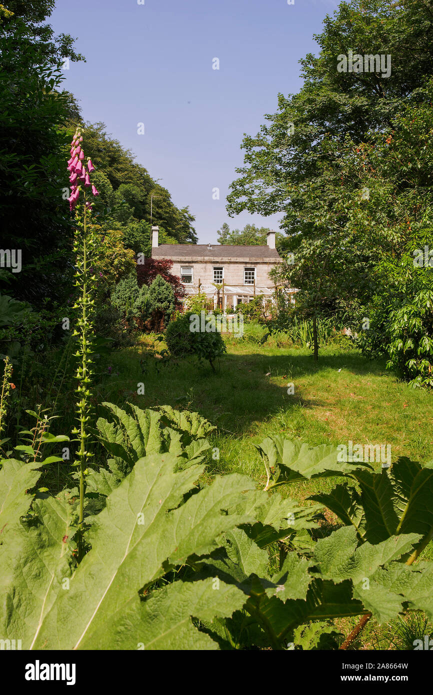 Giardino selvaggio del Waterwheel Inn vicino a St. Austell, Cornwall, Regno Unito Foto Stock