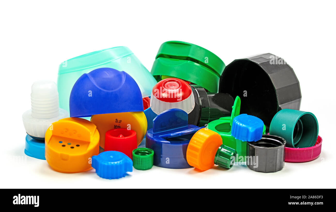 Rifiuti di plastica per uso domestico, separazione dei rifiuti Foto Stock