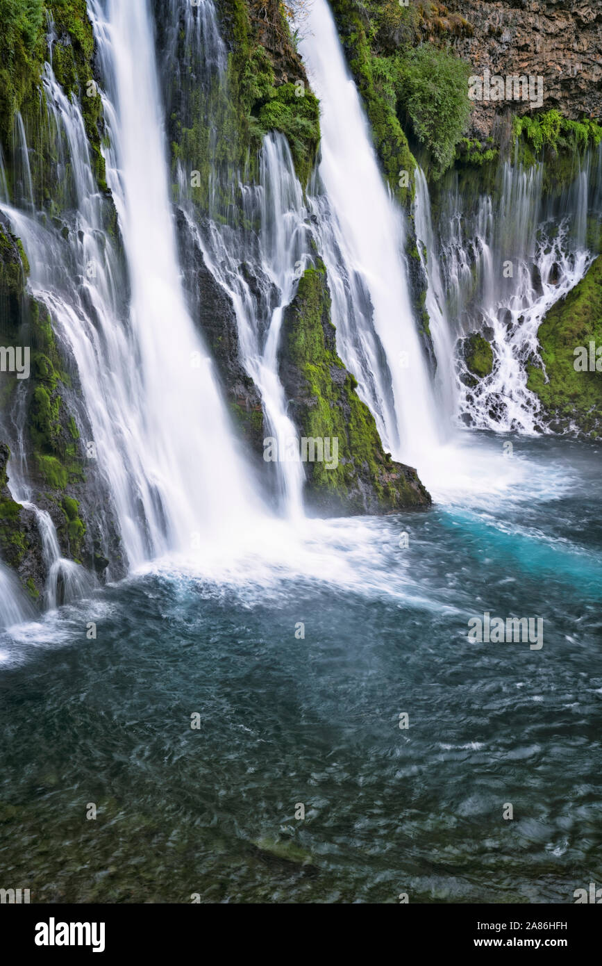 Burney Falls cascate 129 piedi su moss coperto di basalto a nord della California McArthur-Burney cade Memorial membro nel parco la Cascade Mountain Ran Foto Stock