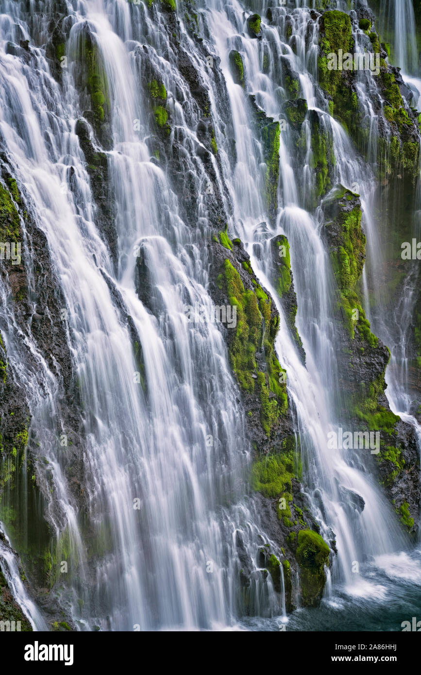 Burney Falls cascate 129 piedi su moss coperto di basalto a nord della California McArthur-Burney cade Memorial membro nel parco la Cascade Mountain Ran Foto Stock