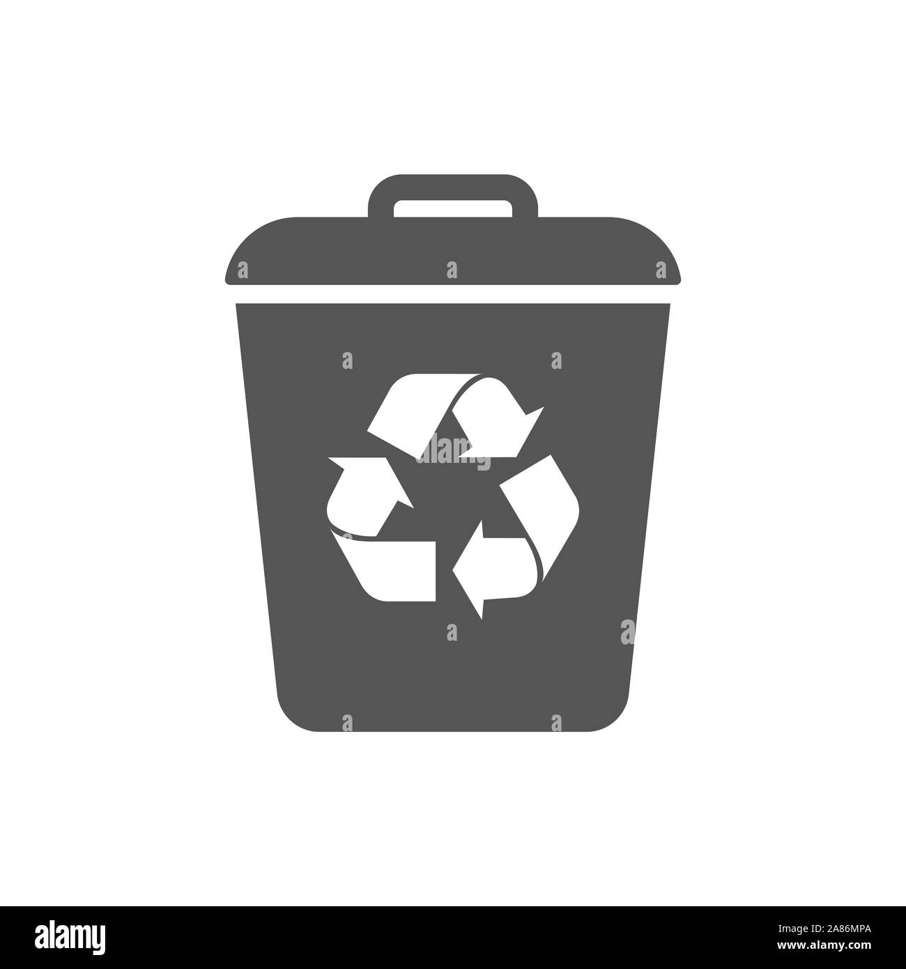 Garbage cestino icona Vettore. Eco Bio concetto, il riciclaggio. Design piatto illustrazione isolati su sfondo bianco. Nero. Segno per il web, sito web. EPS 10 Illustrazione Vettoriale