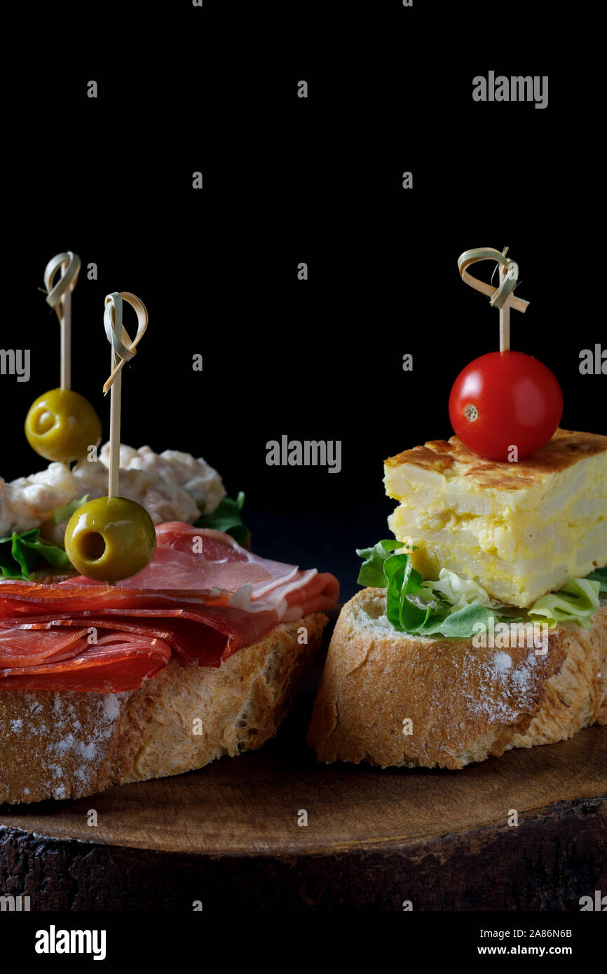 Varietà di spiedino di spagnolo Foto Stock
