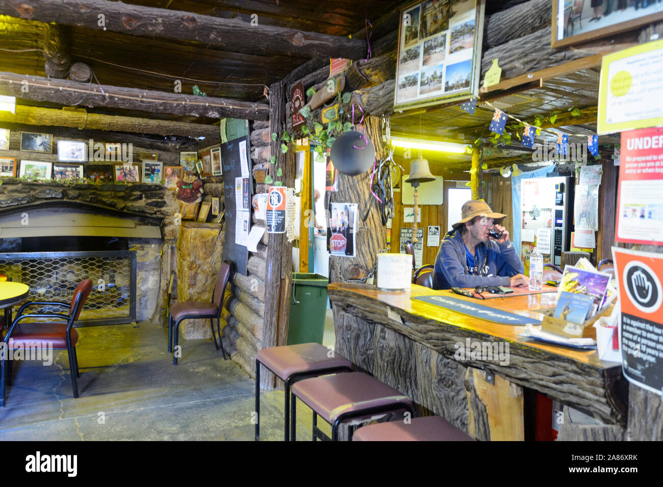 Interno del Club iconica nella macchia, la Grawin, Queensland, QLD, Australia Foto Stock