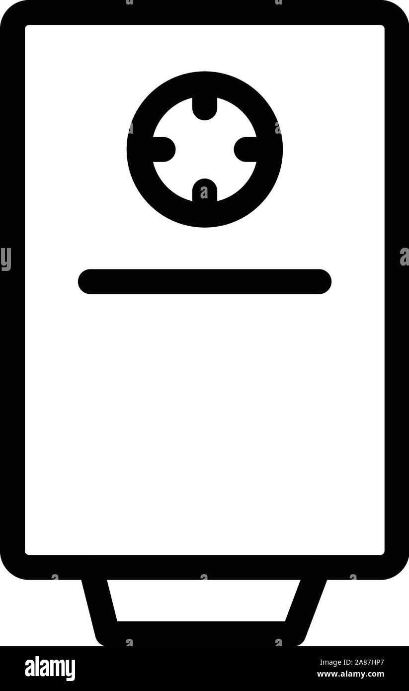 Caldaia domestica icona, stile contorno Illustrazione Vettoriale