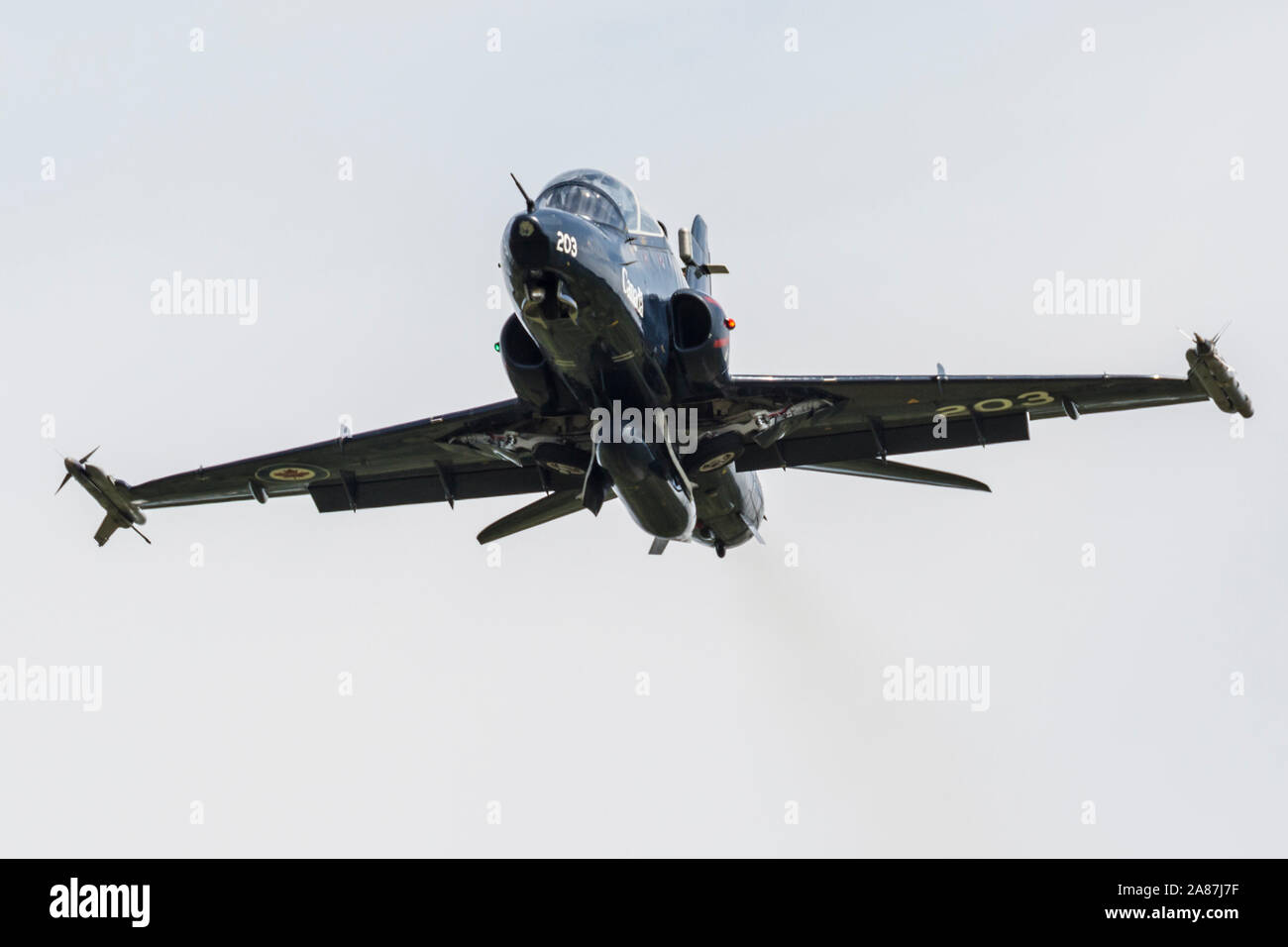 YPSILANTI, Michigan / STATI UNITI D'America - 26 agosto 2018: A forze canadesi CT-155 Hawk al 2018 Thunder su airshow Michigan. Foto Stock