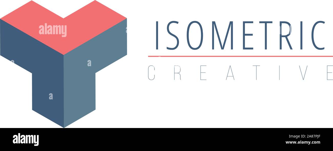 Logo della tecnologia T grafica isometrica emblema design modello di elemento, industriale 3d icona. Stock illustrazione vettoriale isolati su sfondo bianco. Illustrazione Vettoriale