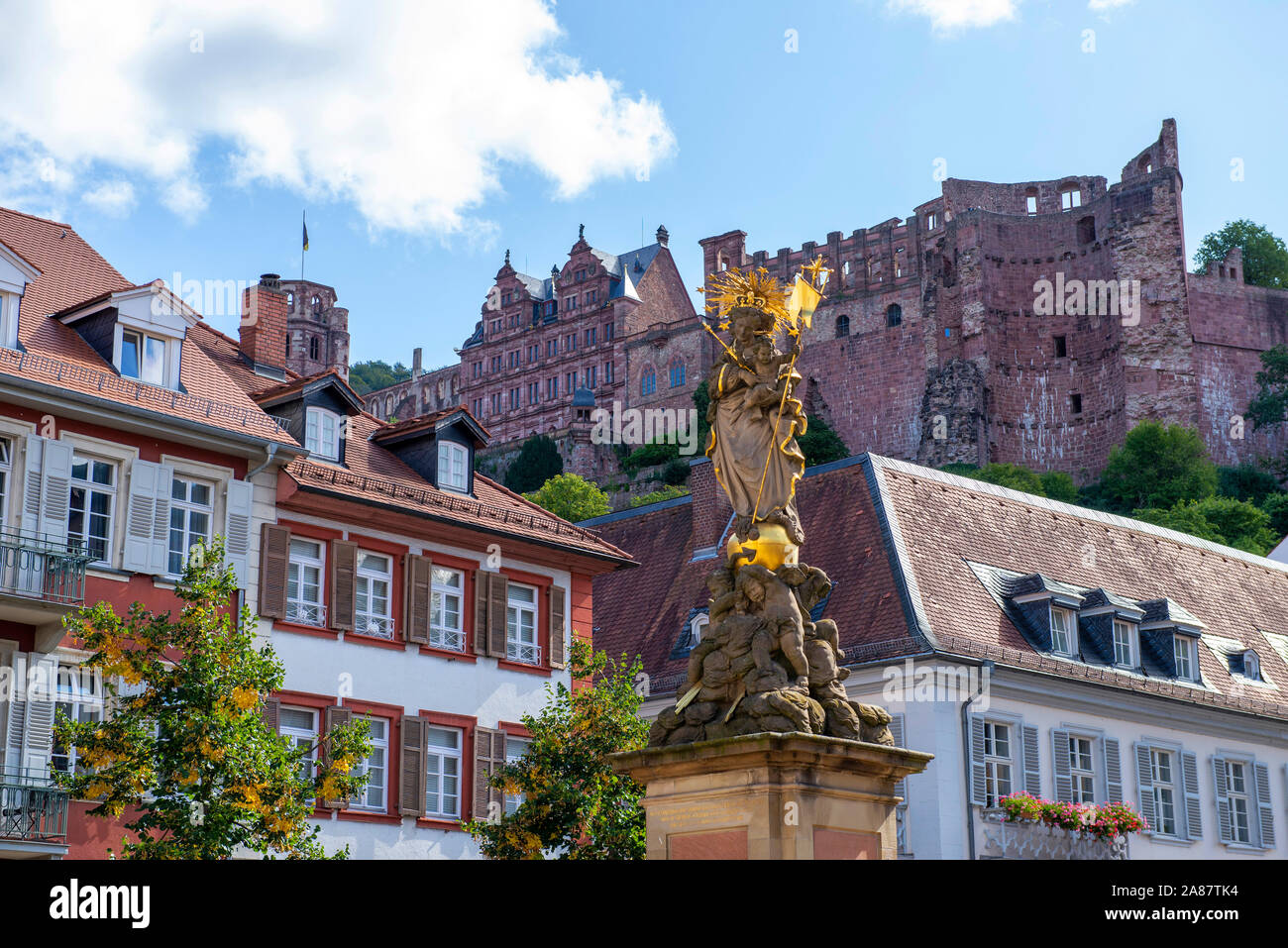 Kornmarkt a Heidelberg, Germania sud-occidentale Europa UE Foto Stock