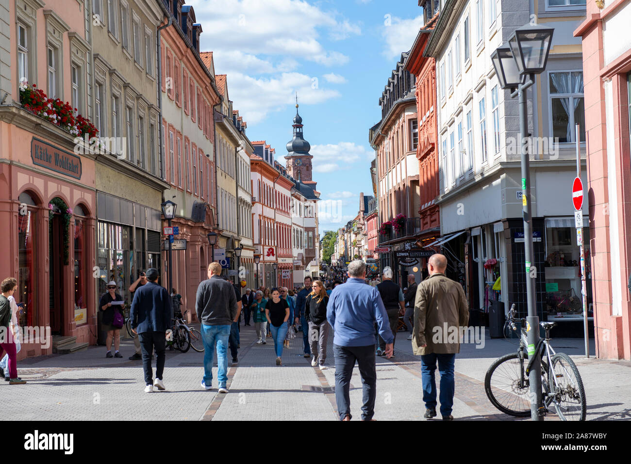 Una giornata di sole in Heidelberg, Germania sud-occidentale Europa UE Foto Stock