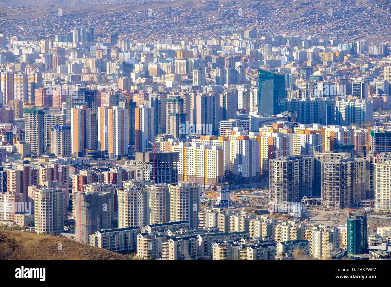 Vista sulla città, Ulan Bator, Mongolia Foto Stock