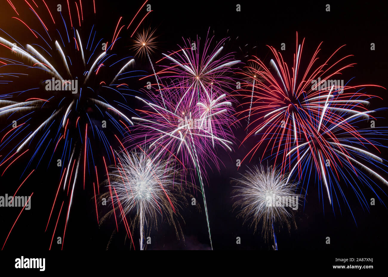 Cinquantesimo anniversario di fuochi d'artificio Foto Stock