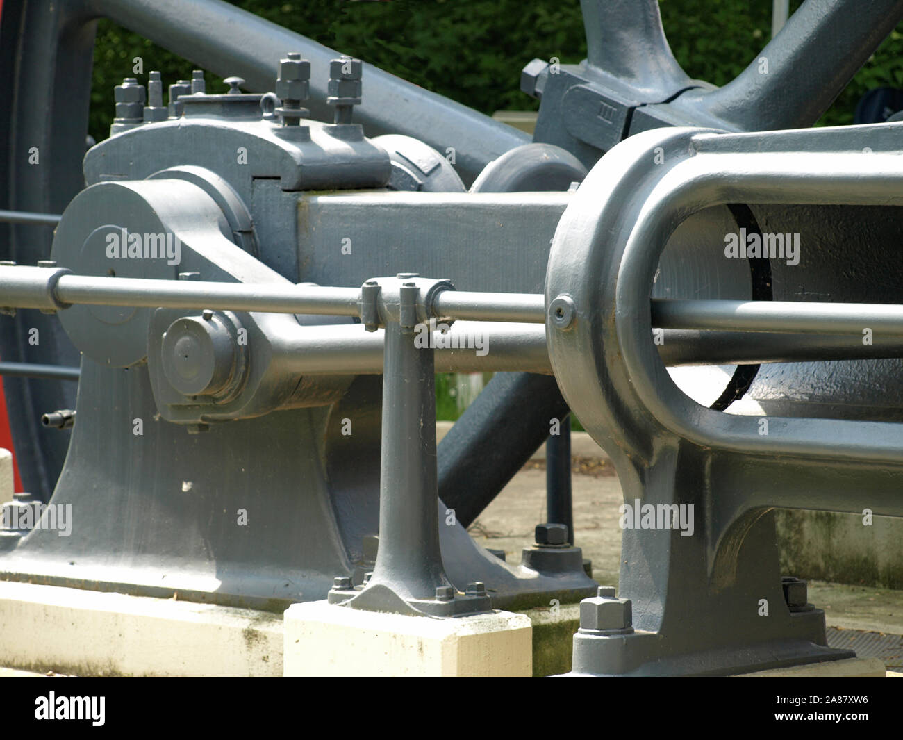 Dettagli di un vecchio motore a vapore in Muelheim an der Ruhr Foto Stock