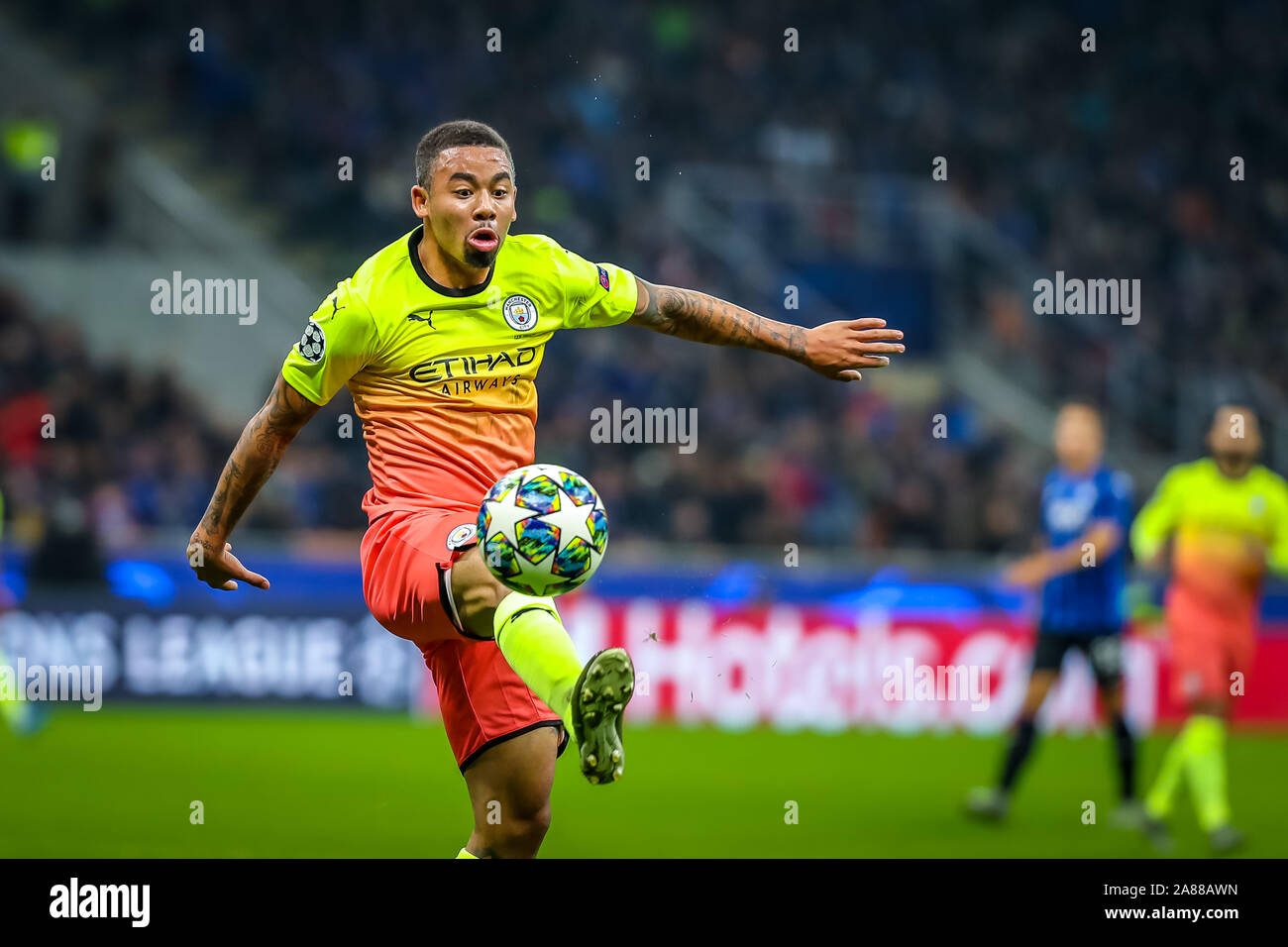 Milano, Italia. 6 Nov, 2019. gabriel Gesù (Manchester City)durante il round del Torneo, gruppo C, Atalanta vs Manchester City, Soccer Champions League campionato Gli uomini in Milano, Italia, 06 novembre 2019 - LPS/Fabrizio Carabelli Credito: Fabrizio Carabelli/LP/ZUMA filo/Alamy Live News Foto Stock