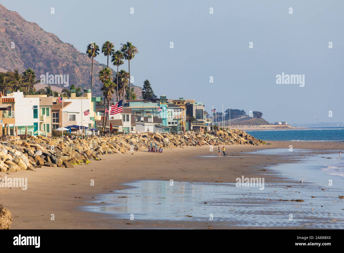 Solimar beach, Pacific Coast Highway, SR1, California, Stati Uniti d'America Foto Stock